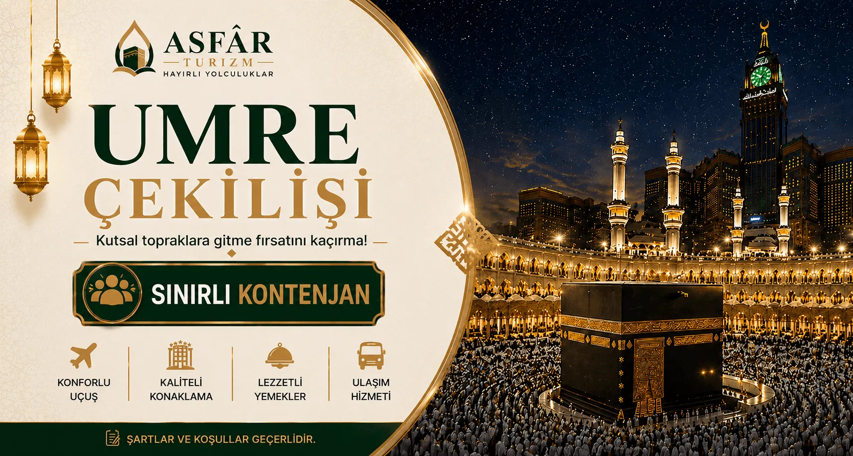 Asfar Turizm Umre Çekilişi 2026 - Kutsal topraklara gitme fırsatı